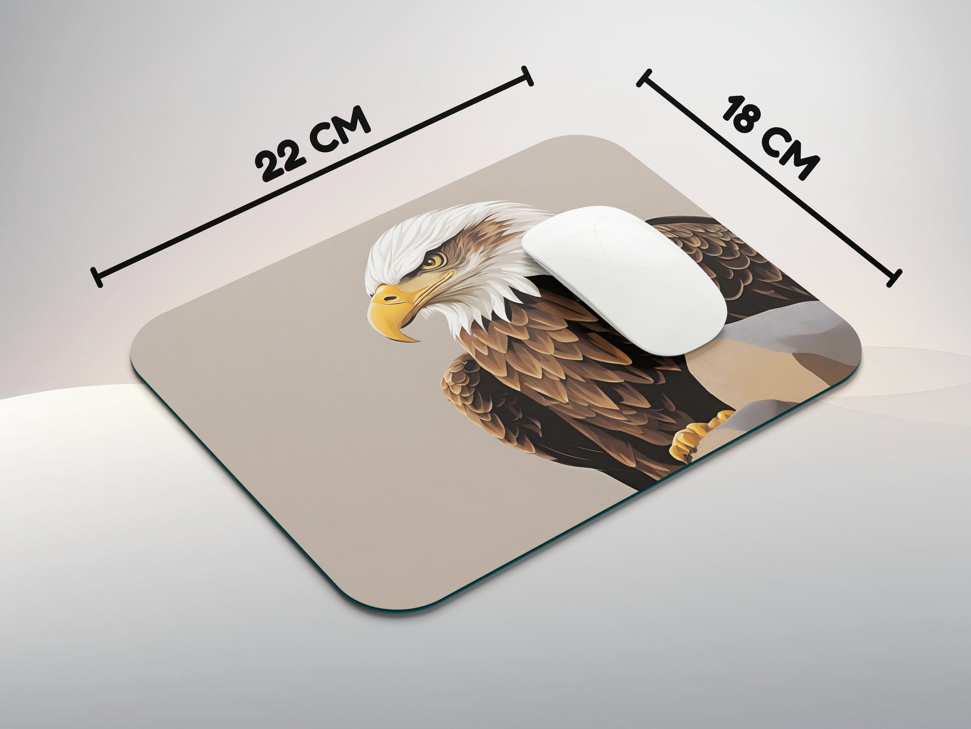 Eagle perched on a rocky ledgemousepad mockup style 3