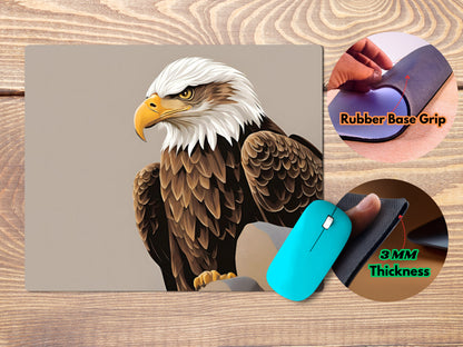 Eagle perched on a rocky ledgemousepad mockup style 4