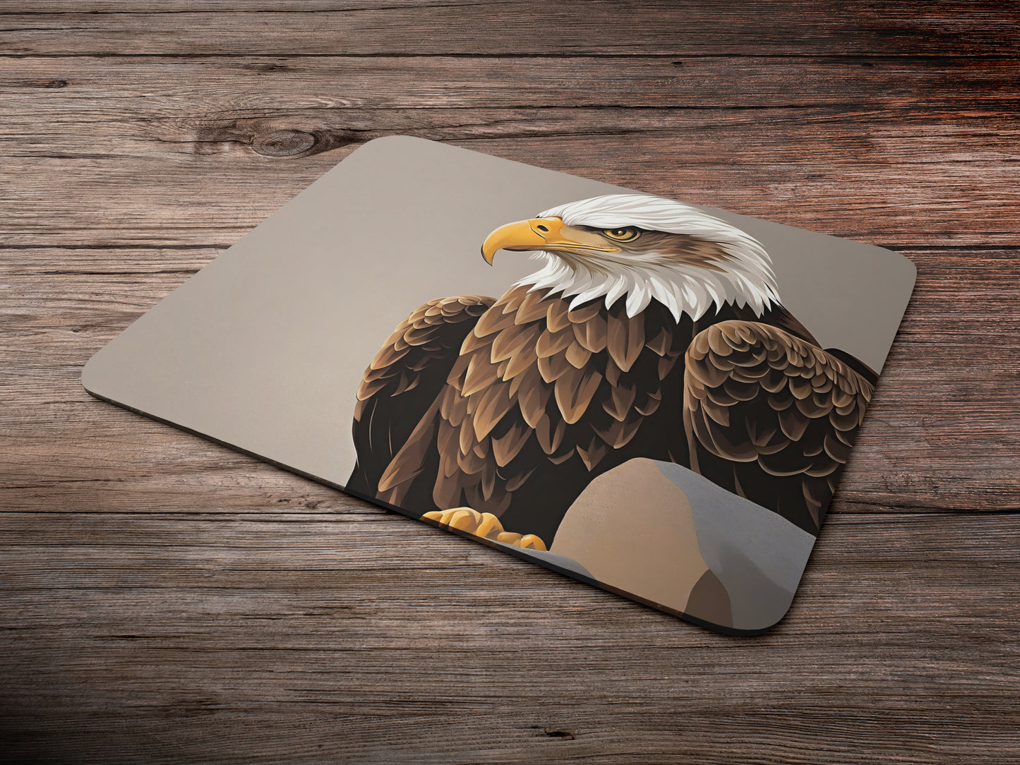 Eagle perched on a rocky ledgemousepad mockup style 6