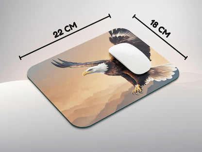 Eagle soaring high in the sky with its wings fully spreadmousepad mockup style 3