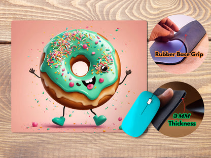 Happy doughnut character with sprinklesmousepad mockup style 4