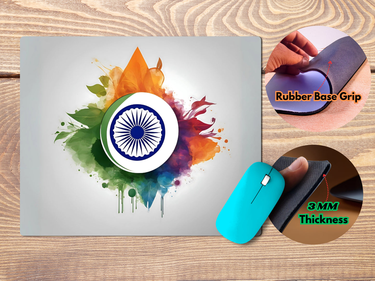 Indian Flag typemousepad mockup style 4