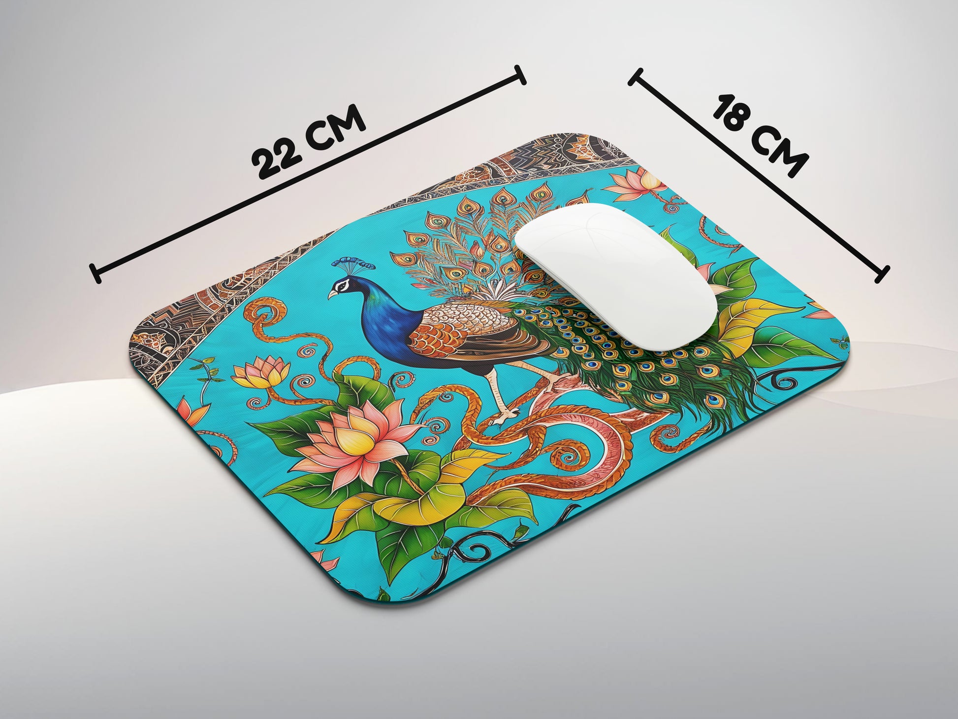 Madhubani art design featuring intricate patternsmousepad mockup style 3