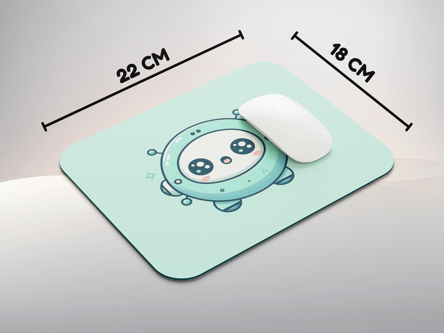 Mint green round robotmousepad mockup style 3