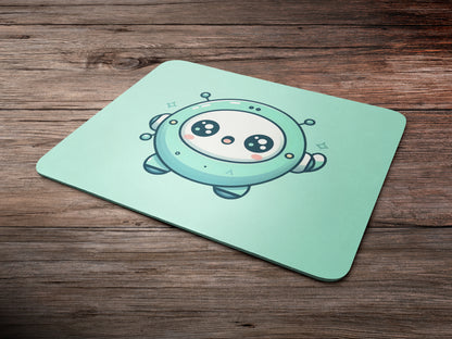 Mint green round robotmousepad mockup style 6