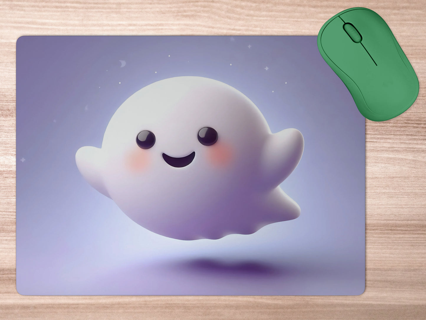 Playful, round ghost with a big smilemousepad mockup style 5