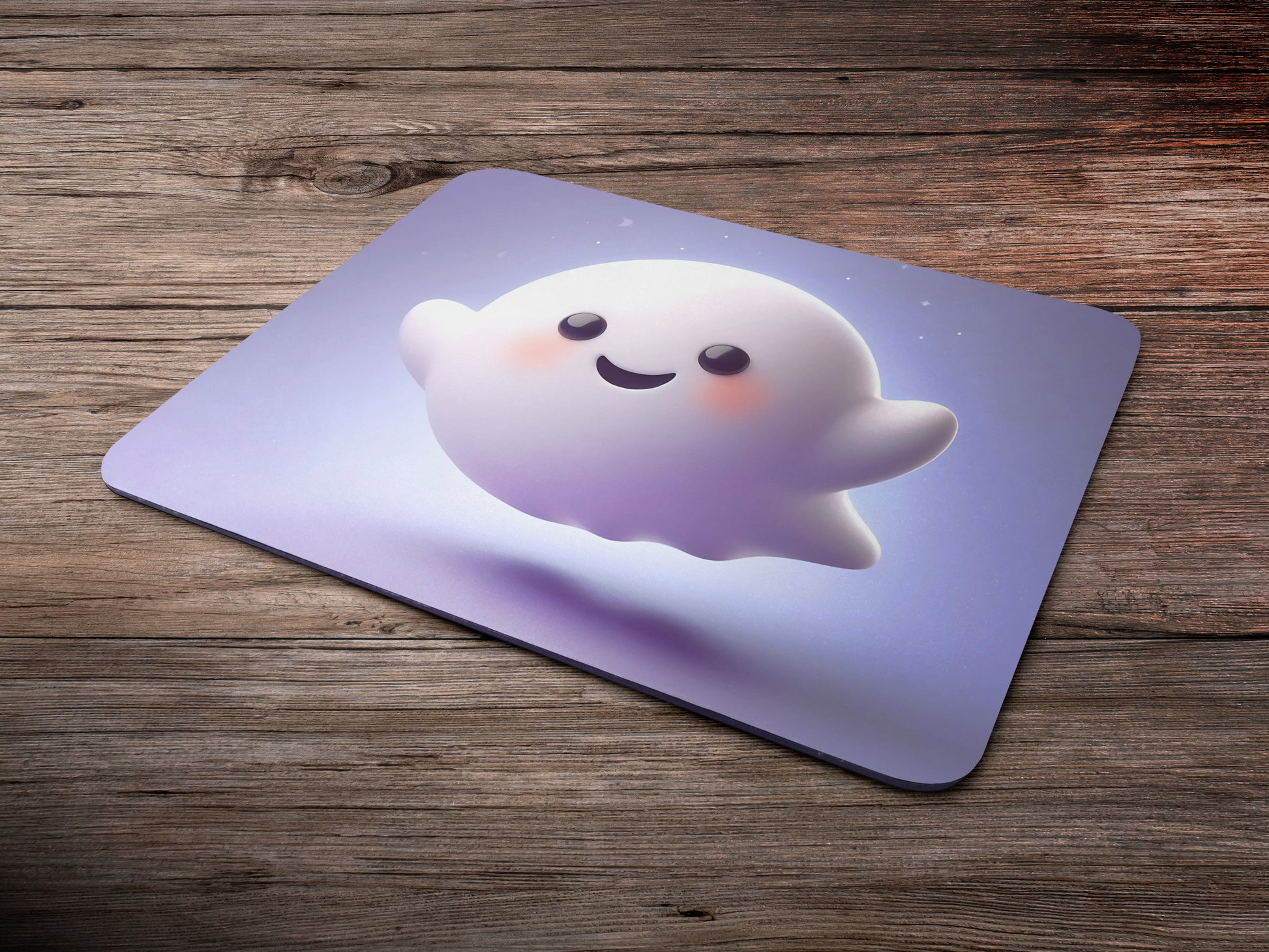 Playful, round ghost with a big smilemousepad mockup style 6