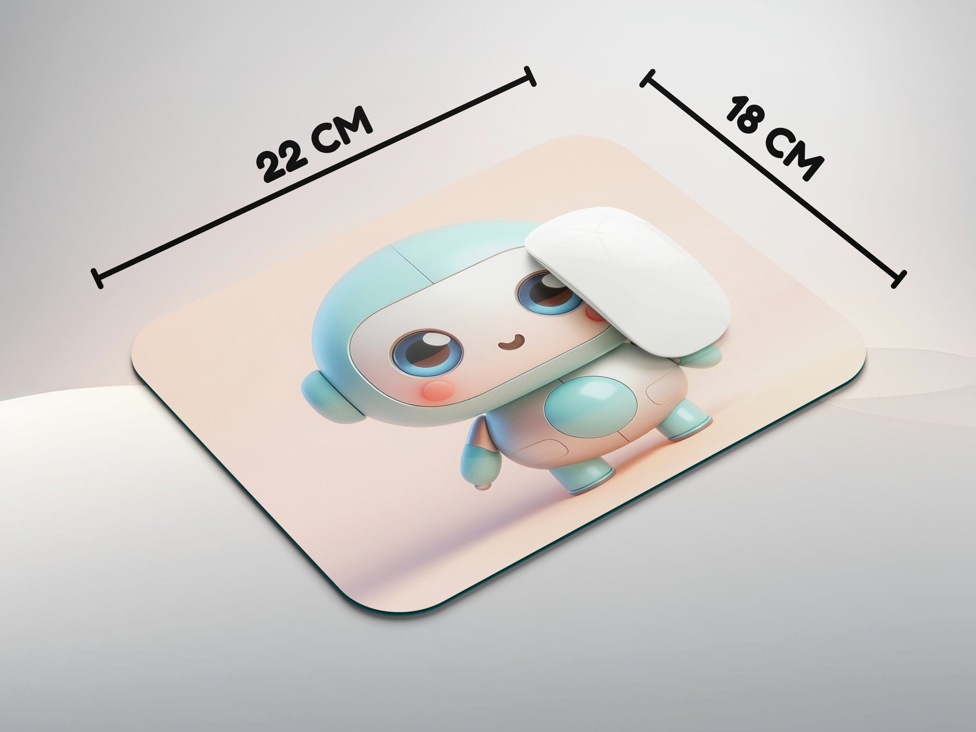 Round robot short armsmousepad mockup style 3