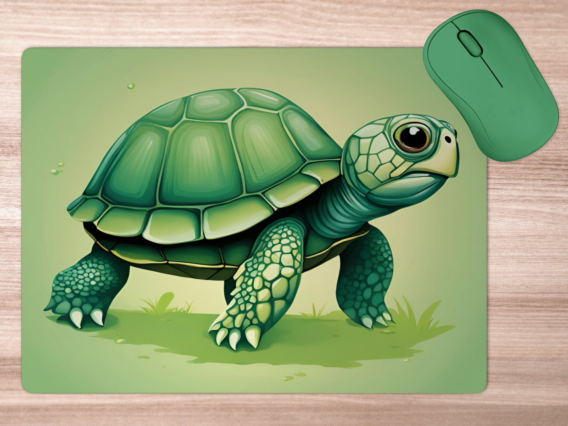 Turtle with big eyes and a simple shell designmousepad mockup style 5