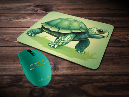 Turtle with big eyes and a simple shell designmousepad mockup style 2