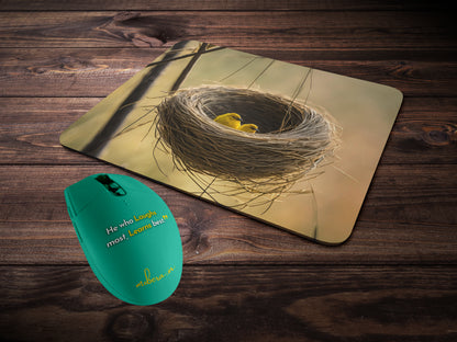 Weaver bird's nest with 2 baby birdsmousepad mockup style 2