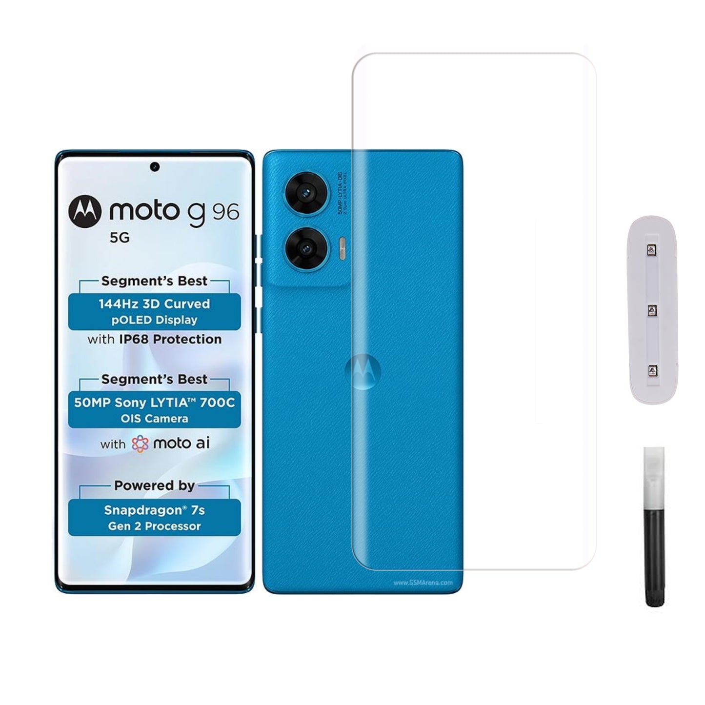 Mobera UV Tempered Glass for Motorola G96 | Full Glue Screen Protector