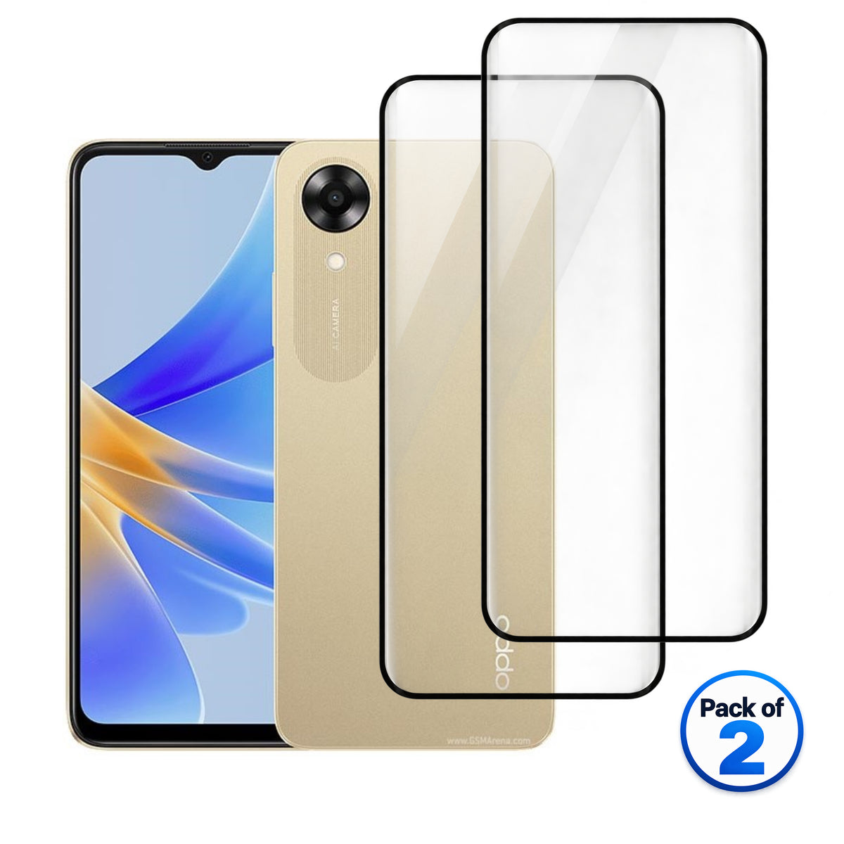 Oppo A17k tempered glass pack of 2