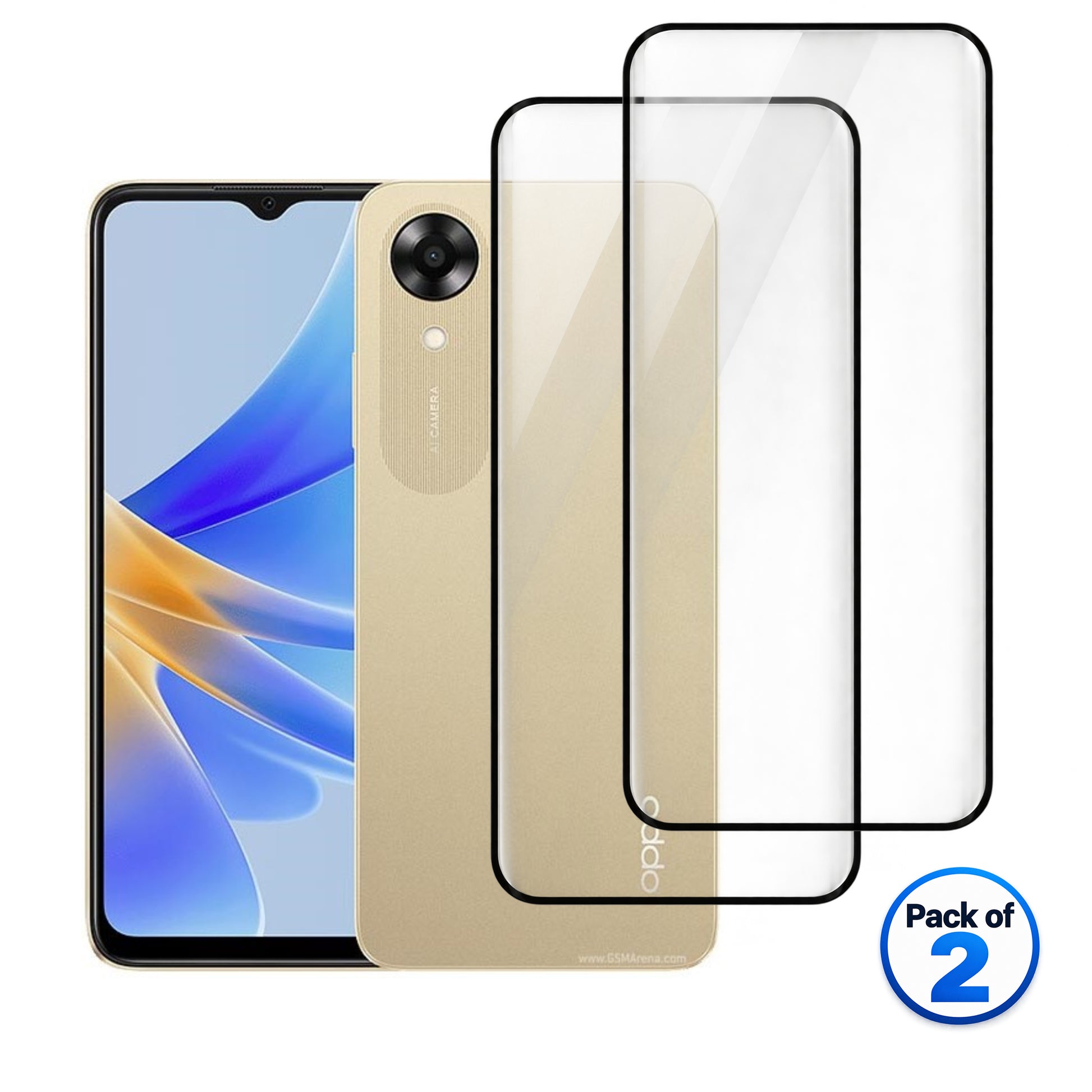 Oppo A17k tempered glass pack of 2