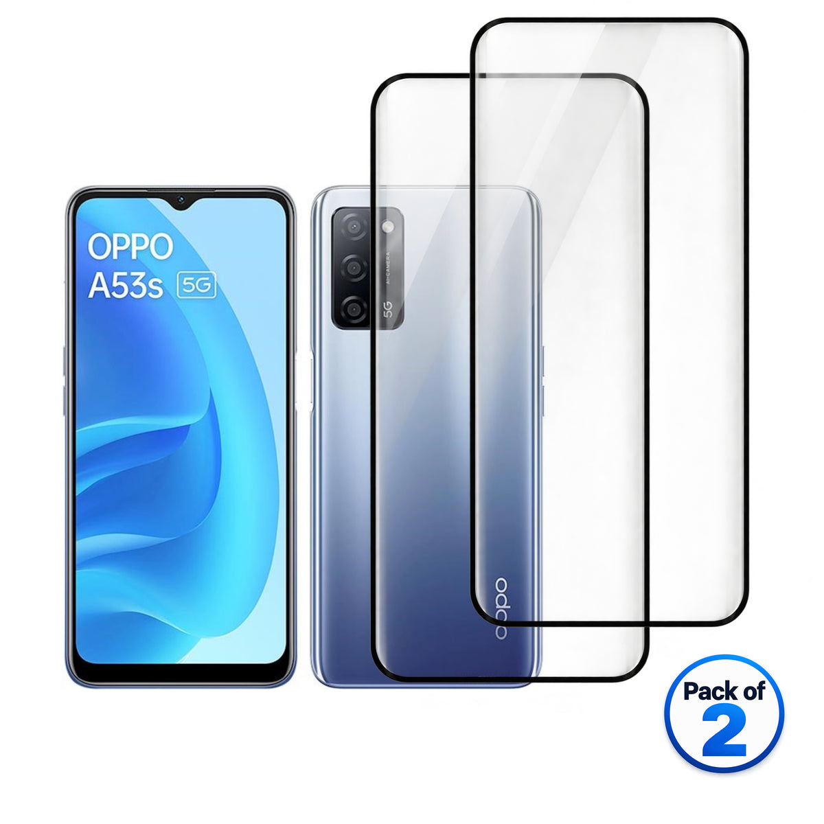 Oppo A53s 5G tempered glass pack of 2