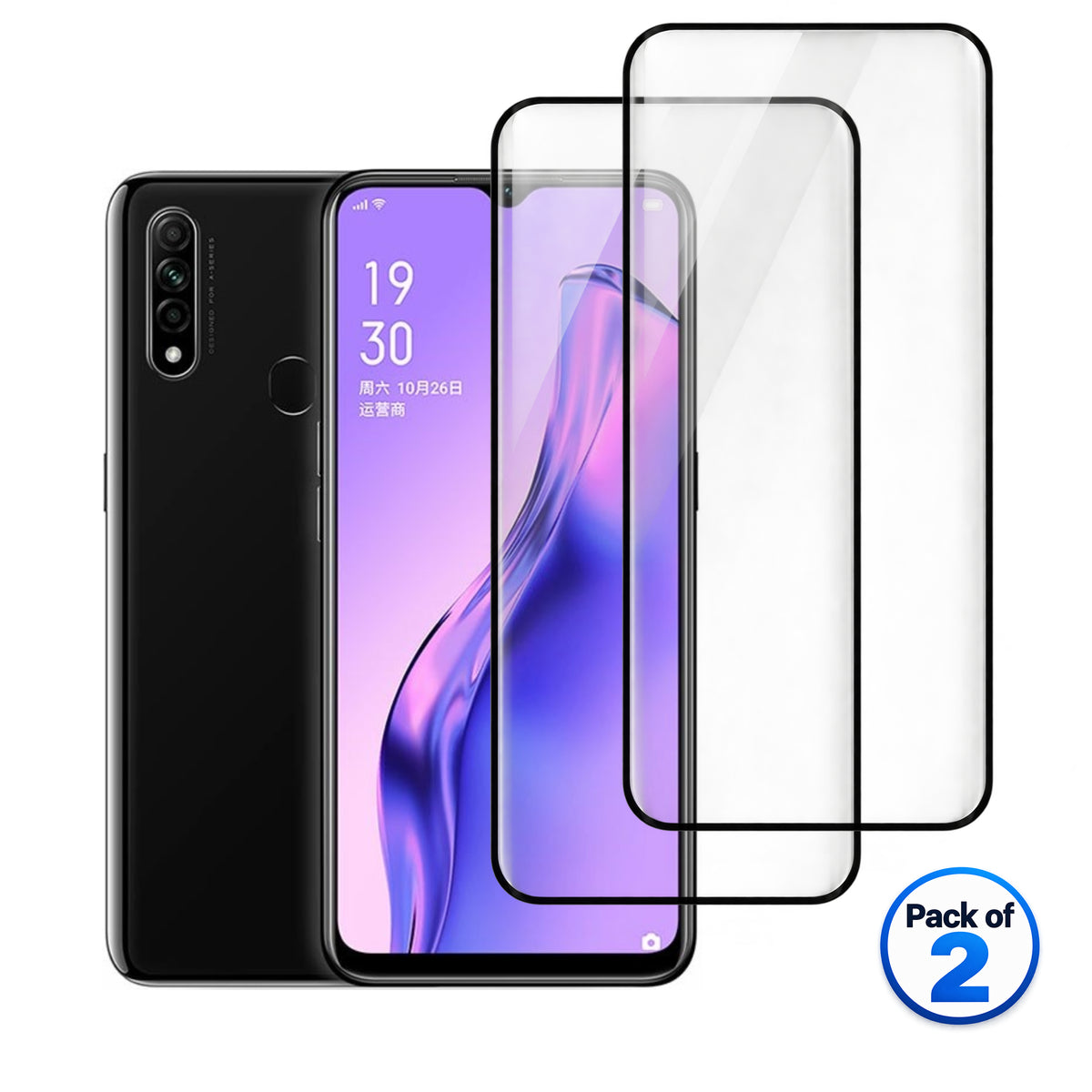 Oppo A8 tempered glass pack of 2