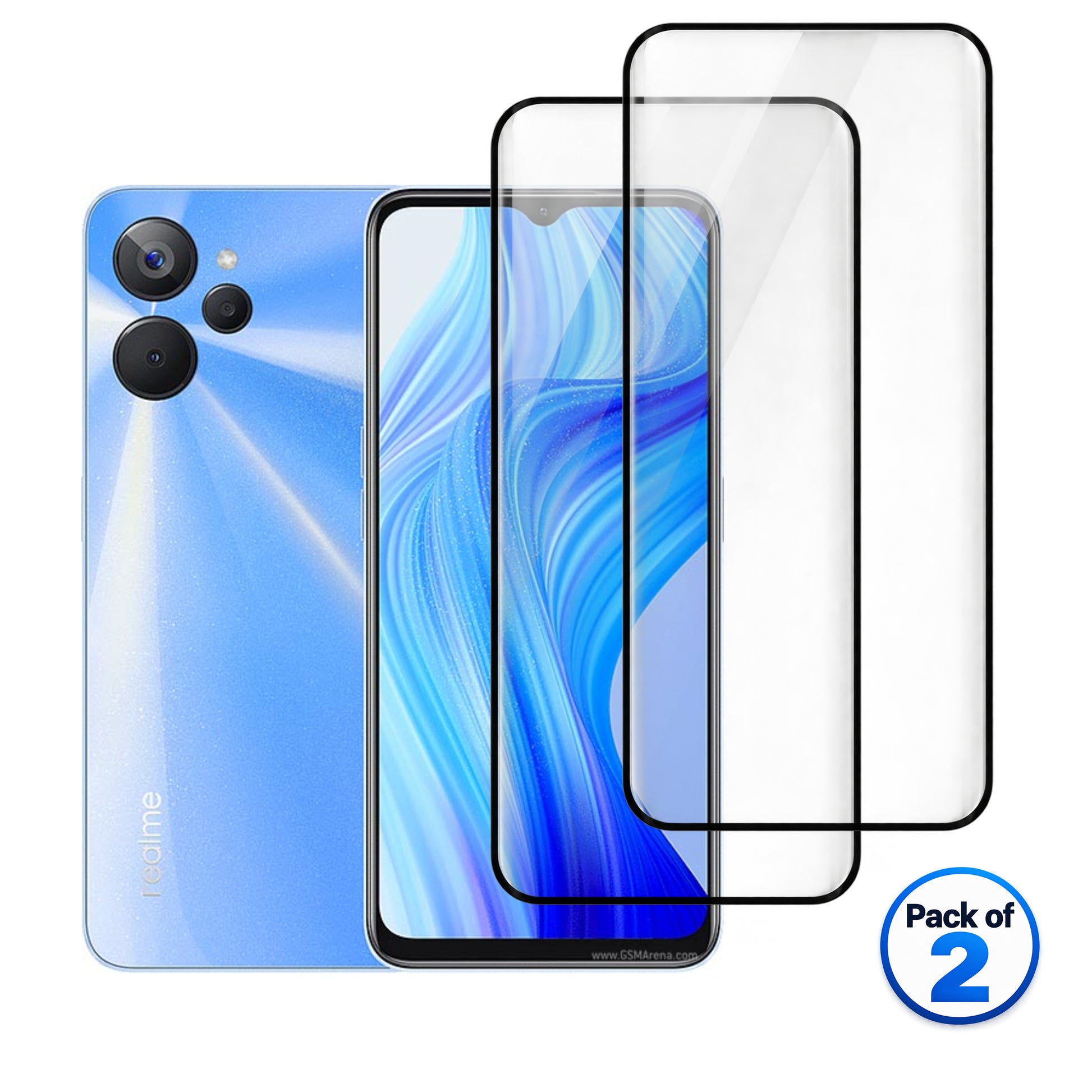 Realme 10T tempered glass pack of 2