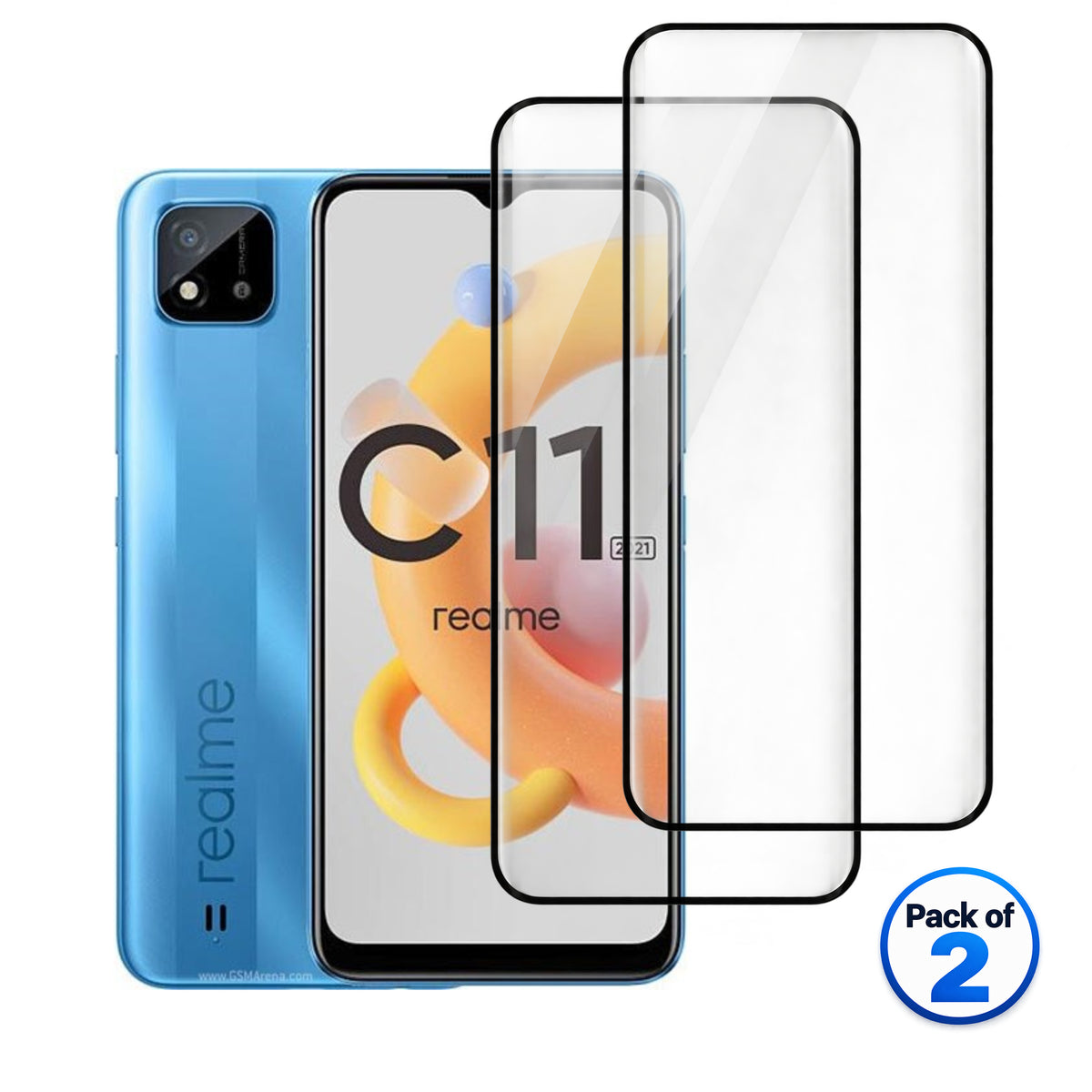 Realme C11 (2021) tempered glass pack of 2