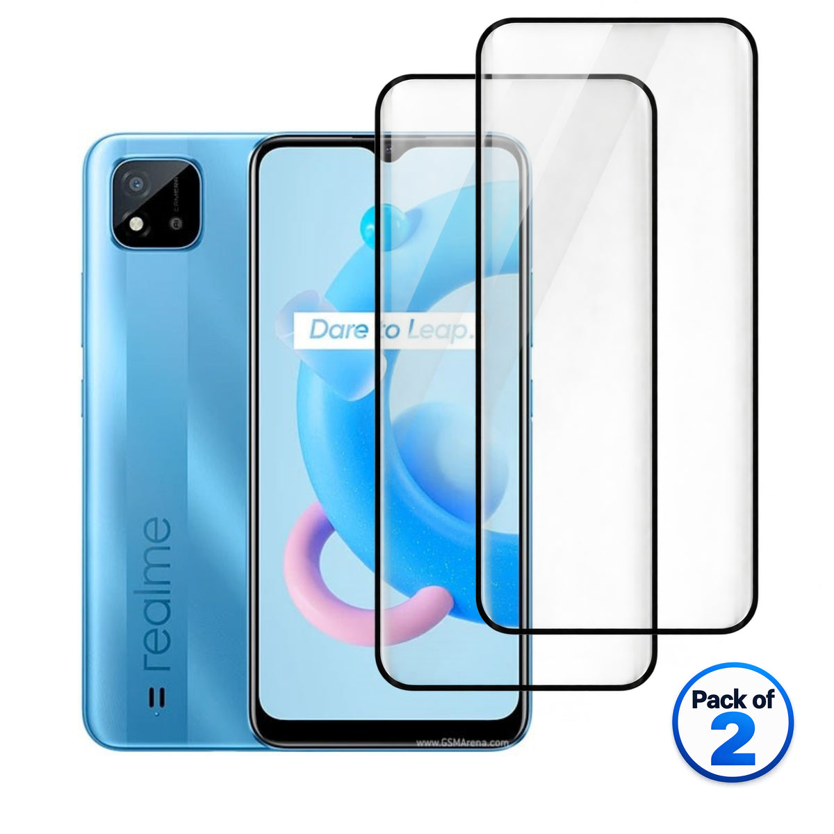 Realme C20A tempered glass pack of 2