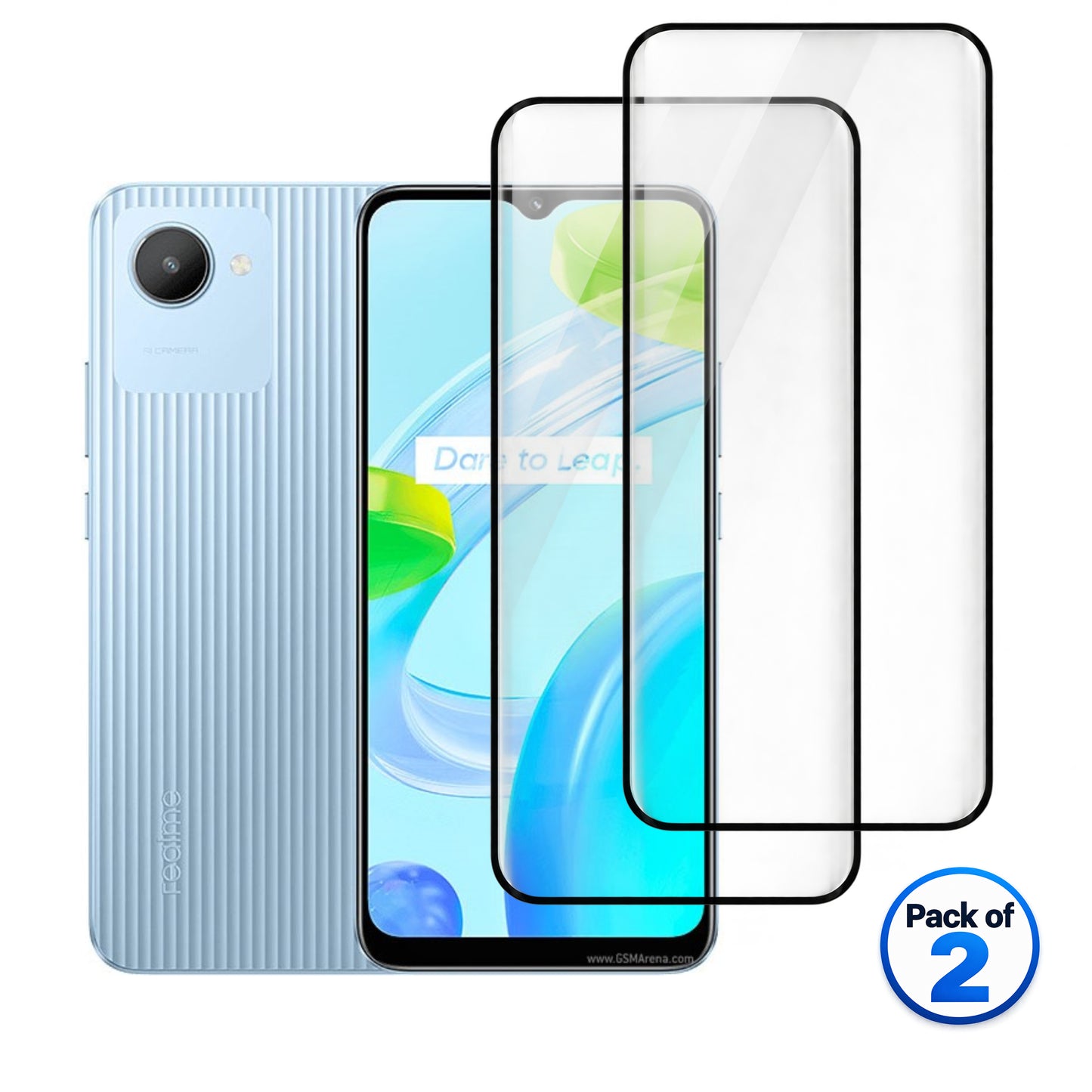 Realme C30 tempered glass pack of 2