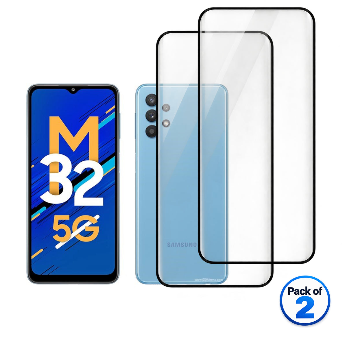Samsung Galaxy M32 5G tempered glass pack of 2