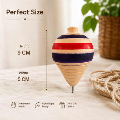 Wooden Spinning Top Handmade - Toy for Kids and Adults | Desi Lattu