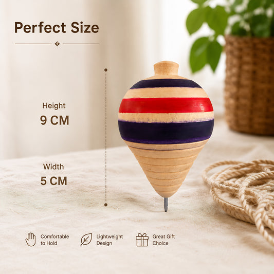 Wooden Spinning Top Handmade - Toy for Kids and Adults | Desi Lattu
