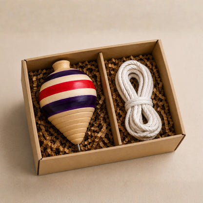 Wooden Spinning Top Handmade - Toy for Kids and Adults | Desi Lattu