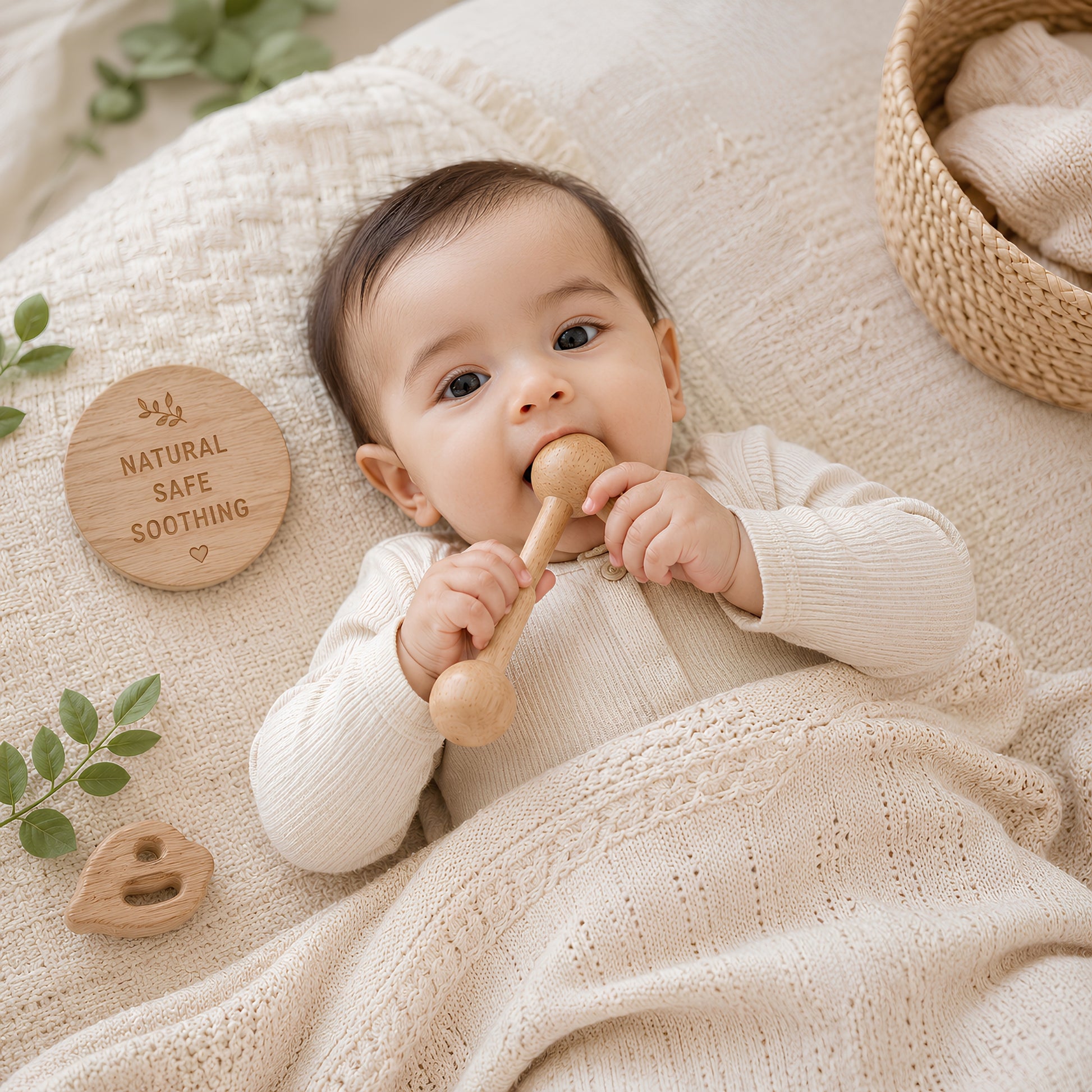 baby teether enjoying playing