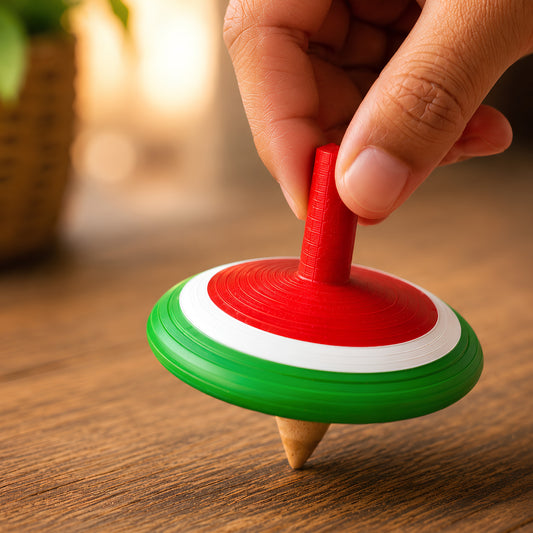 hand spinnig top wooden