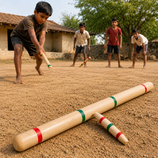 Gilli Danda Set | Handmade Wooden Traditional Indian Outdoor Game for Kids