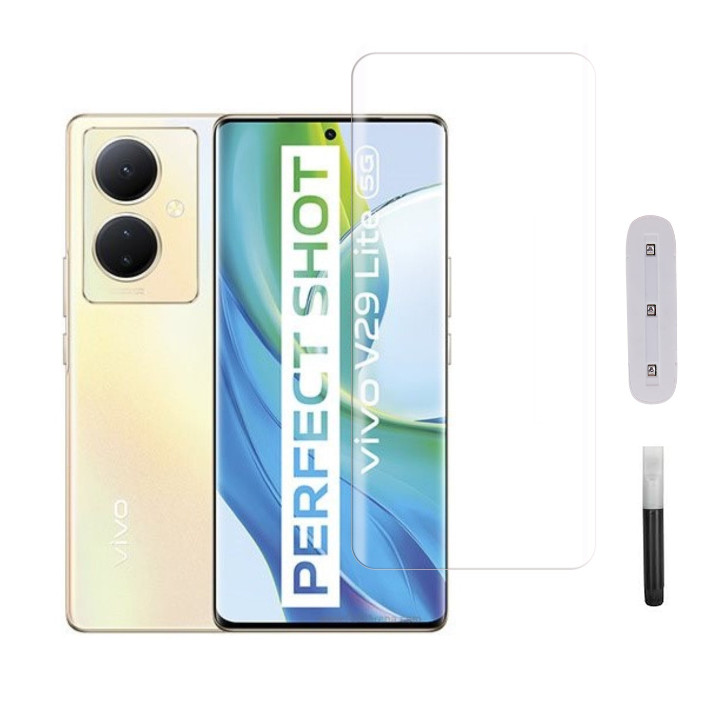 Mobera UV Tempered Glass for vivo V29 Lite | Full Glue Screen Protector