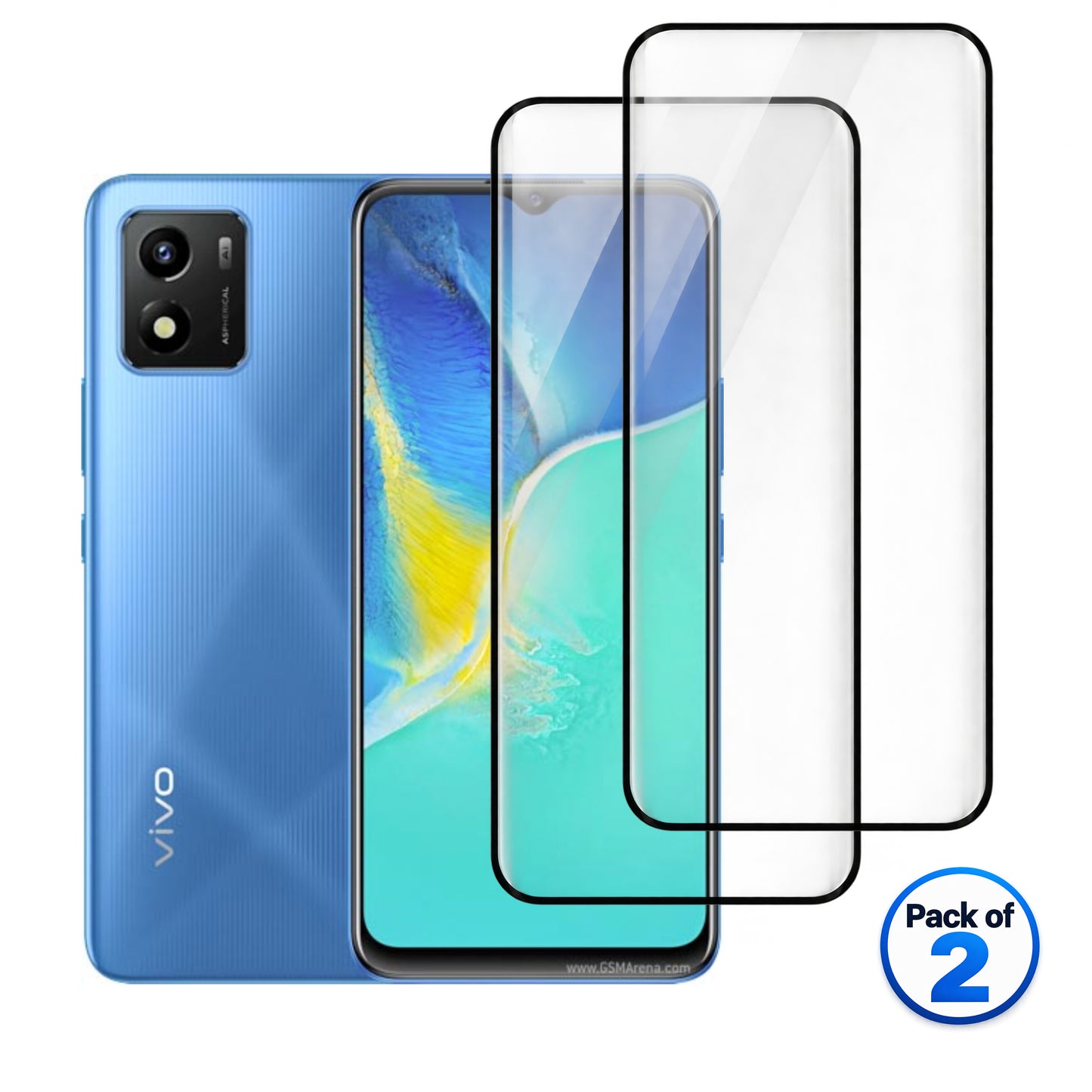 vivo Y01 tempered glass pack of 2