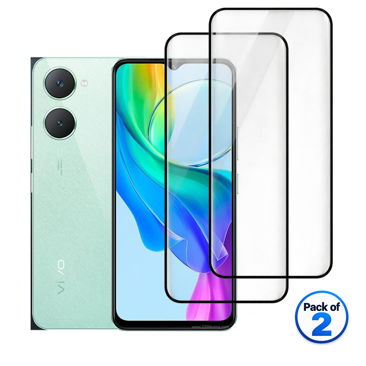 vivo Y18e tempered glass pack of 2