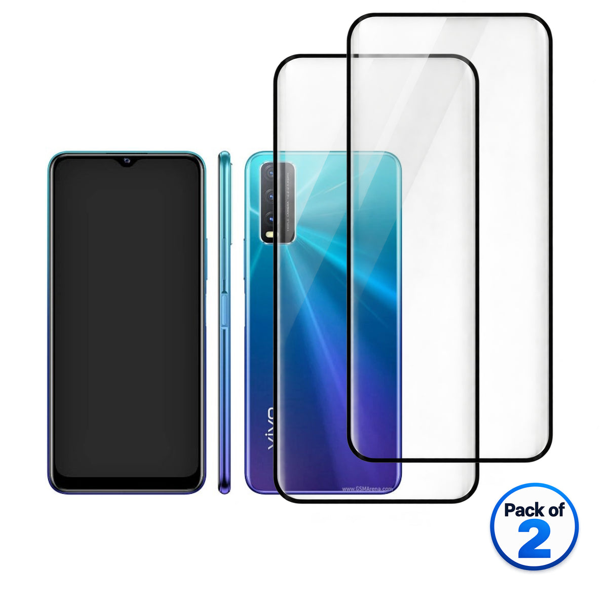 vivo Y20i tempered glass pack of 2