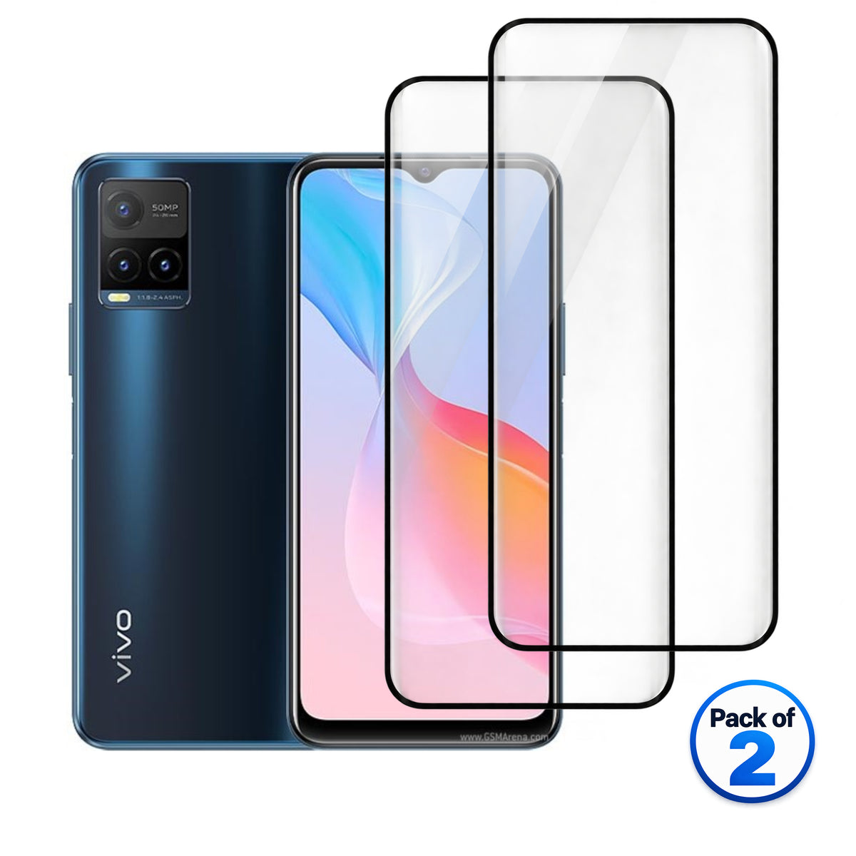vivo Y21s tempered glass pack of 2
