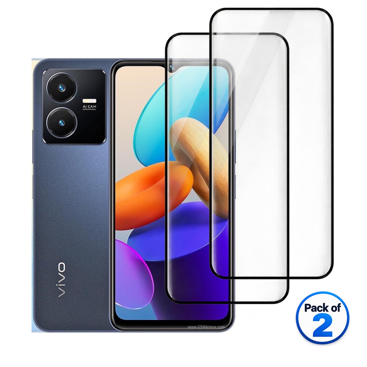 vivo Y22s tempered glass pack of 2