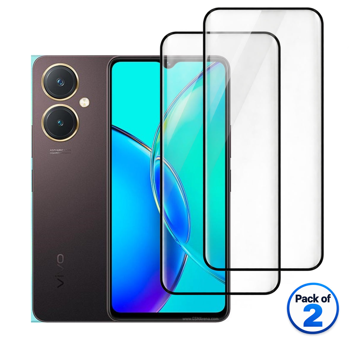 vivo Y27 tempered glass pack of 2