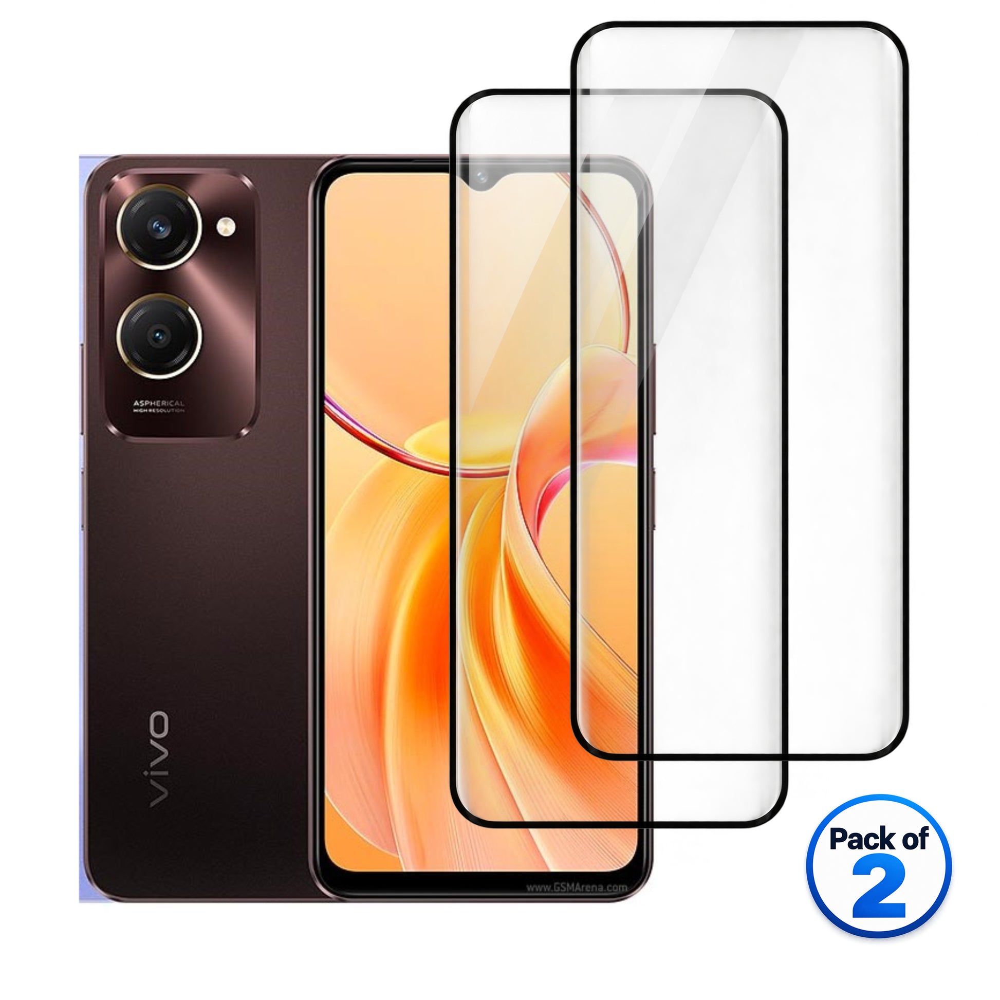 vivo Y28s tempered glass pack of 2