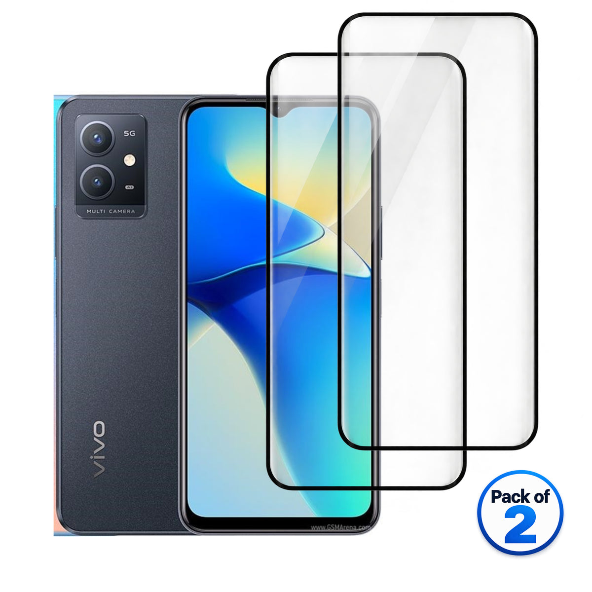 vivo Y30 5G tempered glass pack of 2