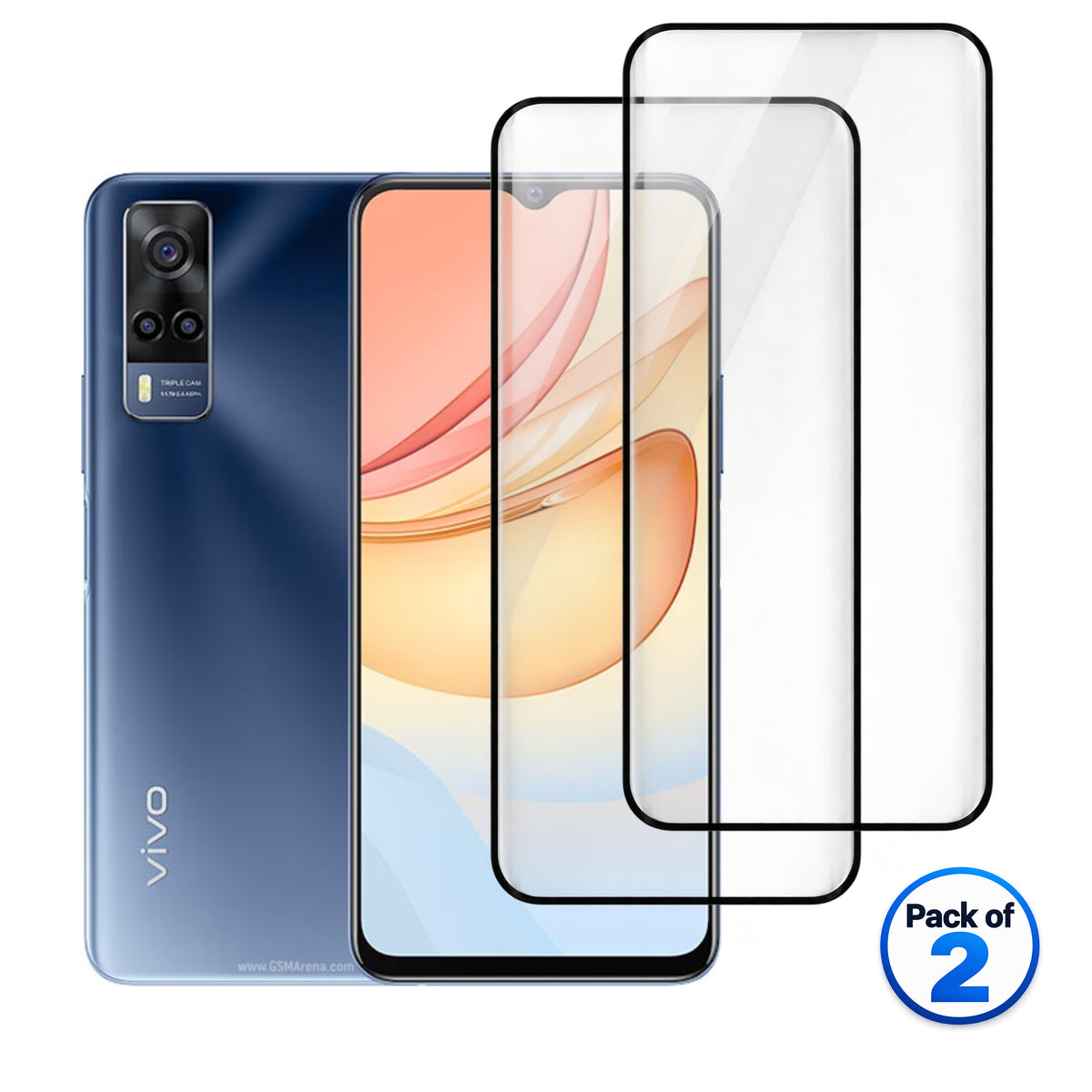 vivo Y33 tempered glass pack of 2