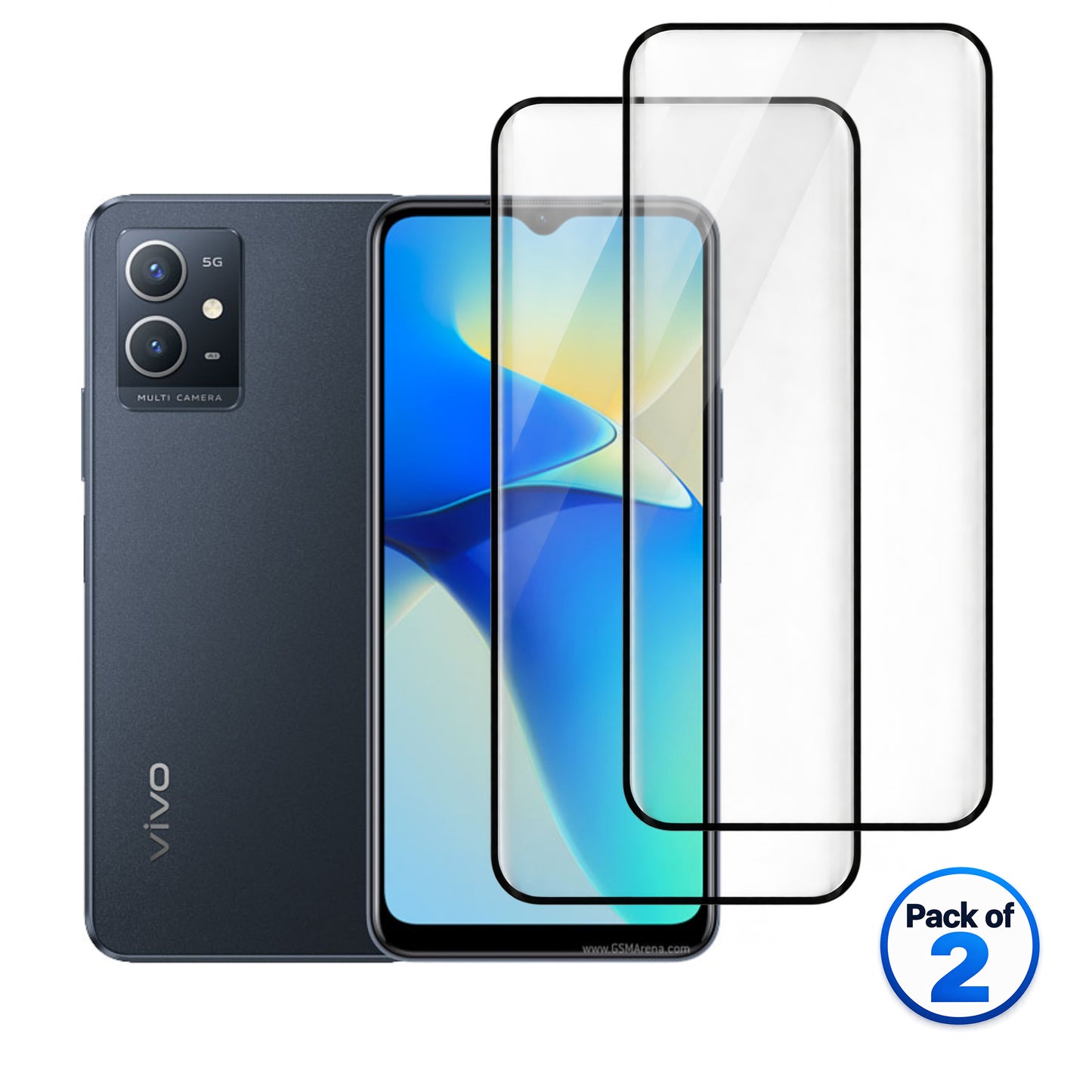 vivo Y33e tempered glass pack of 2