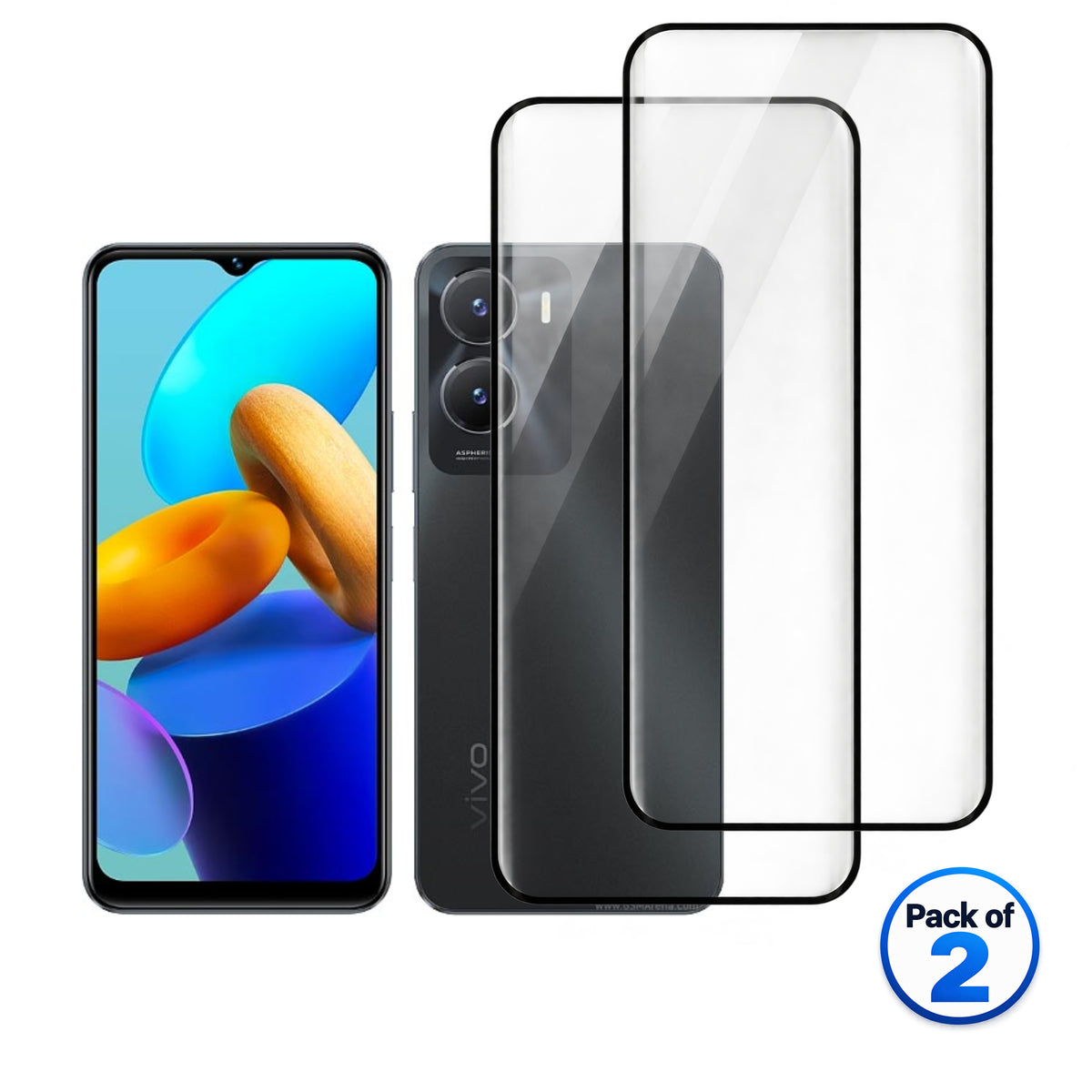 vivo Y35 5G tempered glass pack of 2