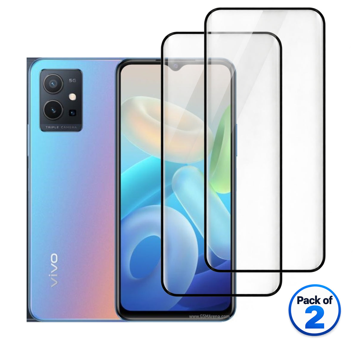 vivo Y55s (2023) tempered glass pack of 2