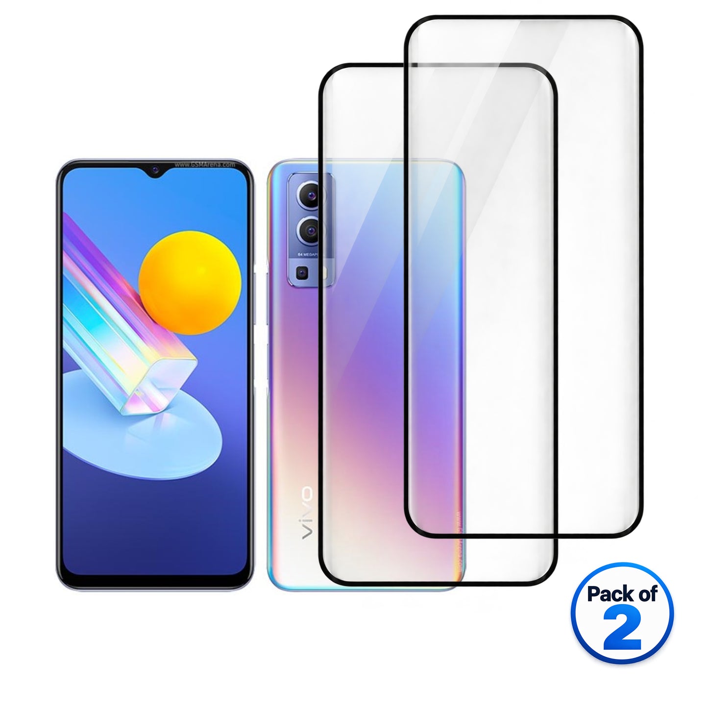 vivo Y72 5G tempered glass pack of 2